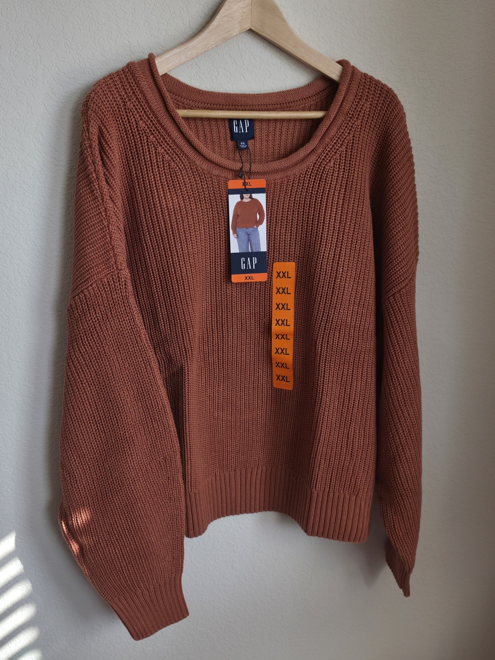 GAP 100% Cotton Women's Tan Brown Knit Sweater NWT
